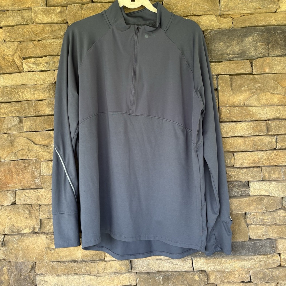 Under Armour Running Loose Fit 1/4 Zip Long Sleeve Jacket Shirt Blue XL Golf
